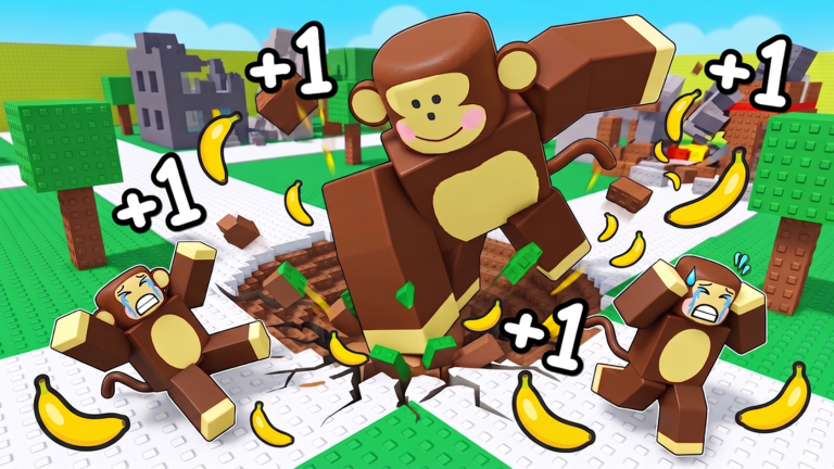 +1 Banana Monkey Destruction official Roblox cover art